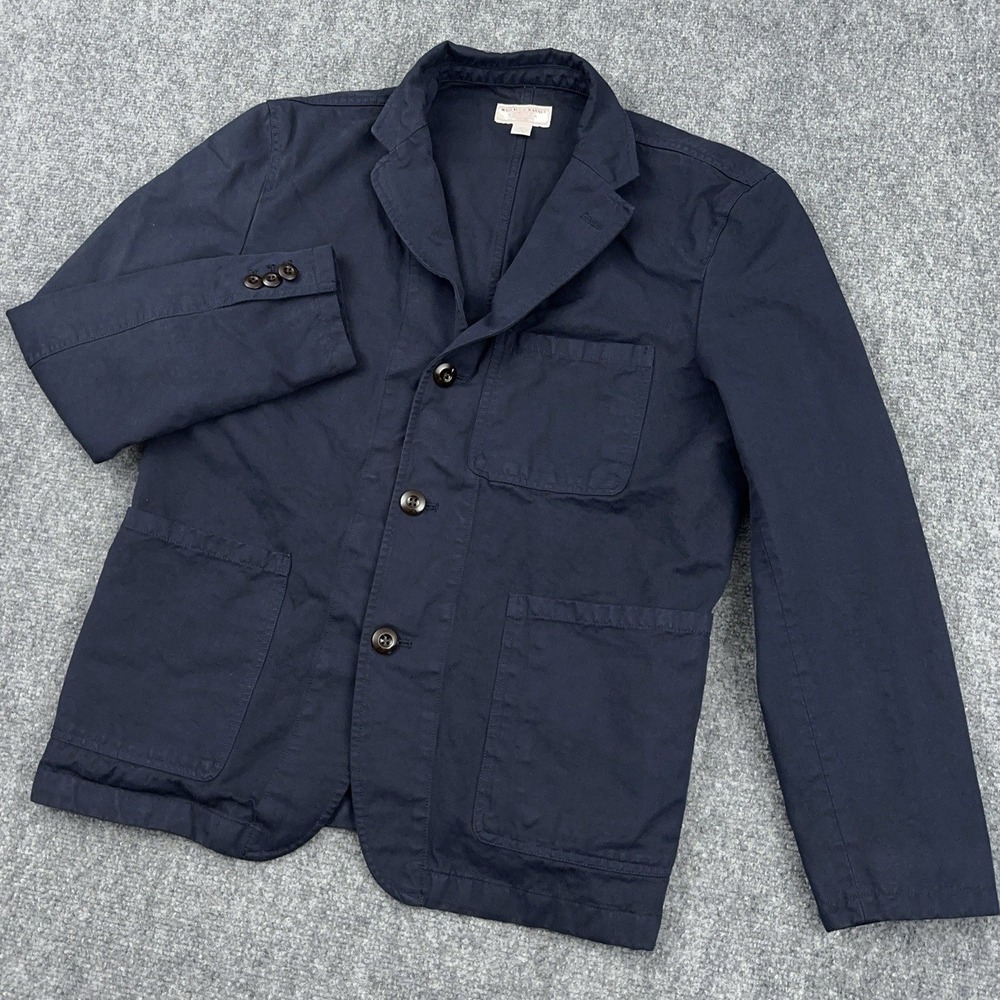 Wallace & Barnes Slim Fit Chore Blazer Cotton Linen Navy Blue Men's 40S Preppy
